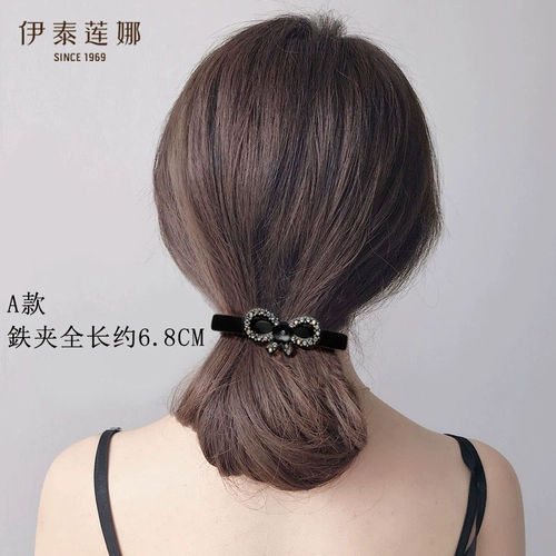 Бабочка завязана верхняя клипа для волос для хвоста после небольшого объема волос, голова головы головы