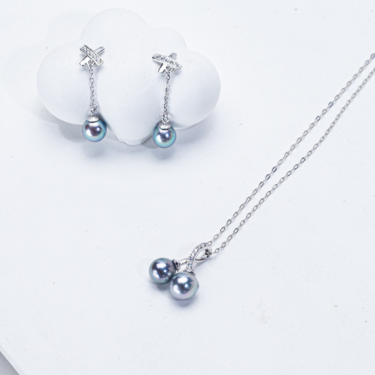 【真多麻】天然海水珍珠真多麻套装项链+耳钉（多样性发货发一）,淘宝优惠券,粉丝福利购,淘宝优惠卷