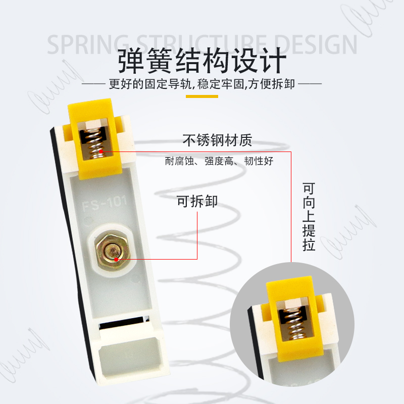 FS101保险座 带指示灯保险丝座 6×30保险座 导轨式10A保险丝 - 图0