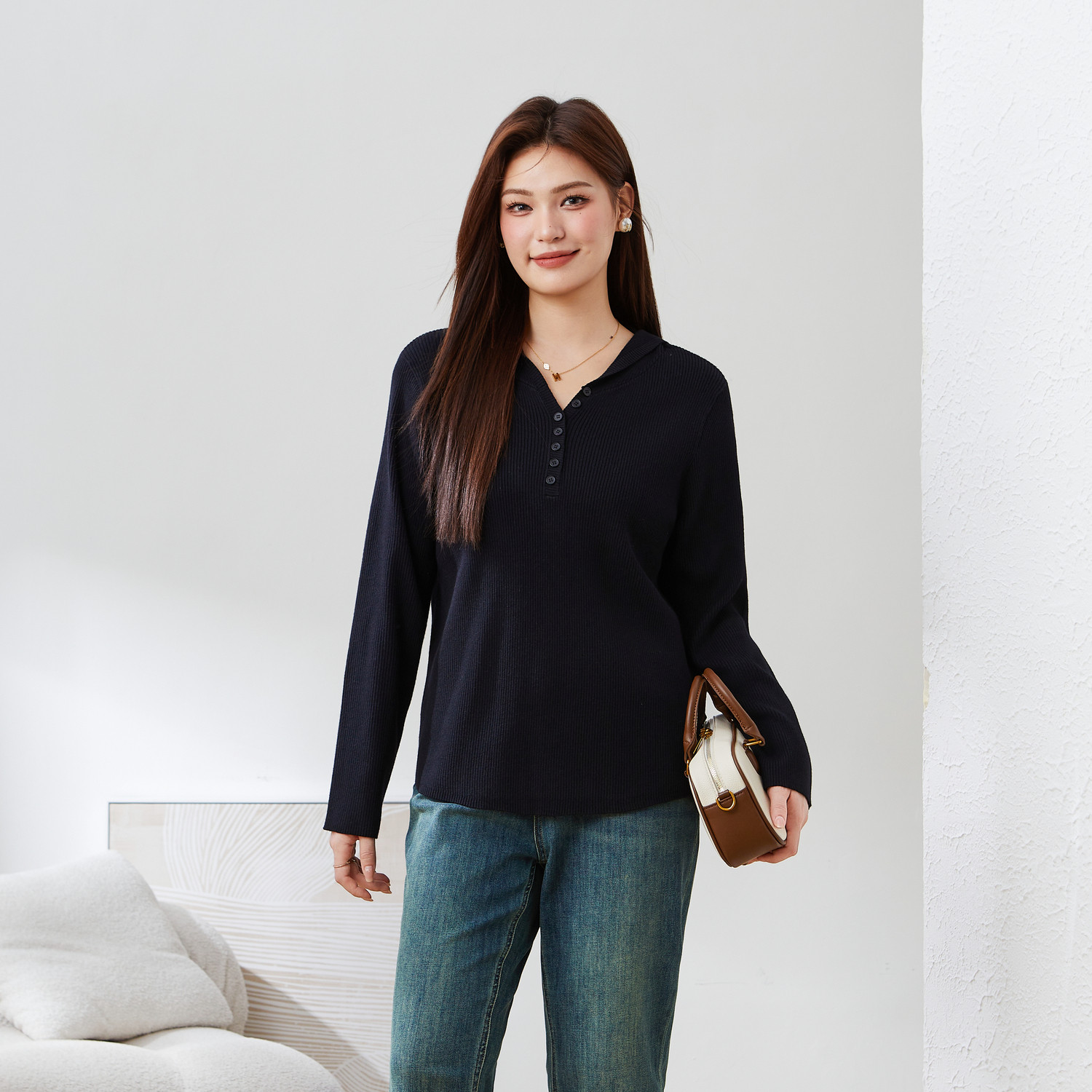 采多宝大码女装胖mm2025冬季新款连帽V领百搭时尚毛衣DDMY2276-Z,淘宝优惠券,粉丝福利购,淘宝优惠卷