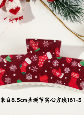 圣诞节日塑料抓夹贴片发夹