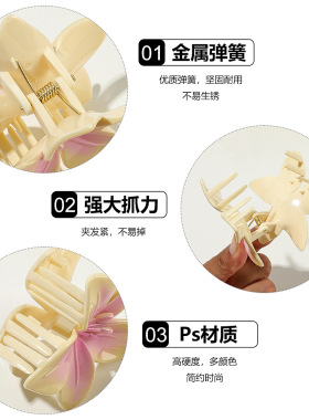 轻奢渐变花朵抓夹盘发