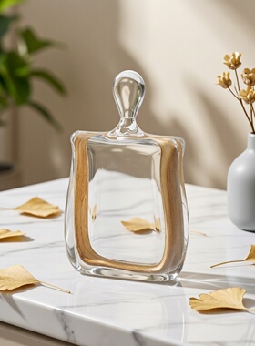 现代轻奢彩色琉璃毛毛虫花朵摆件