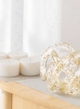 轻奢新古典玻璃缠绕洒金陈设摆件