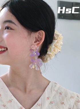 西迟原创设计鸢尾花耳环