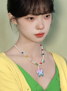 西迟女梦幻蝴蝶个性小众项链