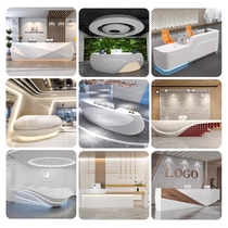 Company Reception Desk GRP Tech Front Desk Brief Modern Beauty Salon Exhibition Hall Yingbin Creative Work Customization