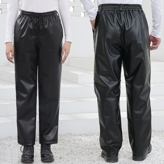PU leather pants men's oil-proof and waterproof work pants labor insurance dirty resistance