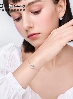 三丽鸥helloKitty手链女925银新年生日礼物礼盒装闺蜜哈喽kitty猫