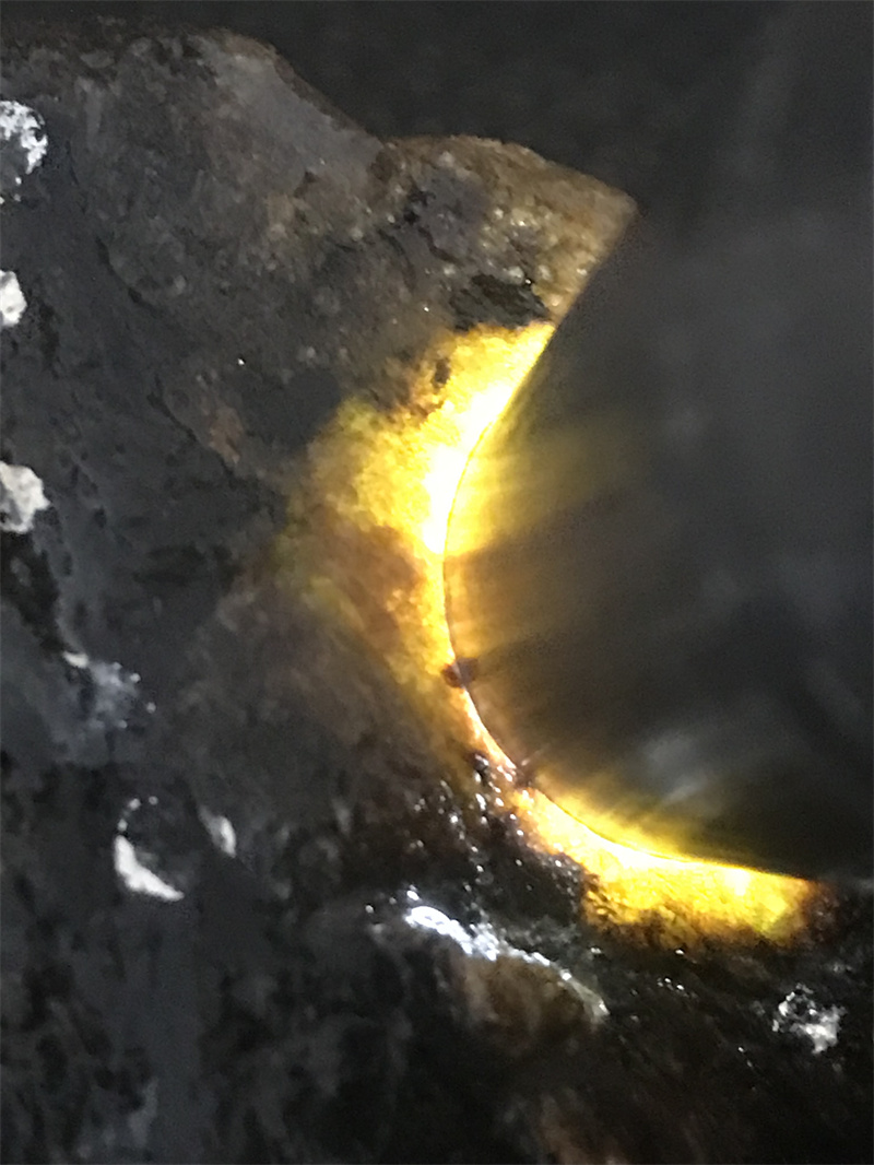 缅甸翡翠原石4.8KG手镯位I11老莫西沙打灯黄色表现玉石定制老坑-图3