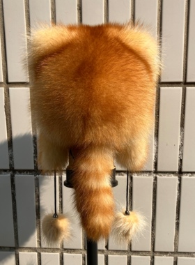 男女小浣熊猫耳帽儿童护耳雷锋帽美洲貉子风雪帽秋冬超萌可爱户外