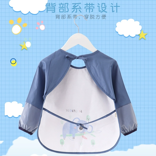 Водонепроницаемый нагрудник, детский слюнявчик, демисезонное термобелье, хлопковый фартук, юбка, анти-грязь, сзади на завязках