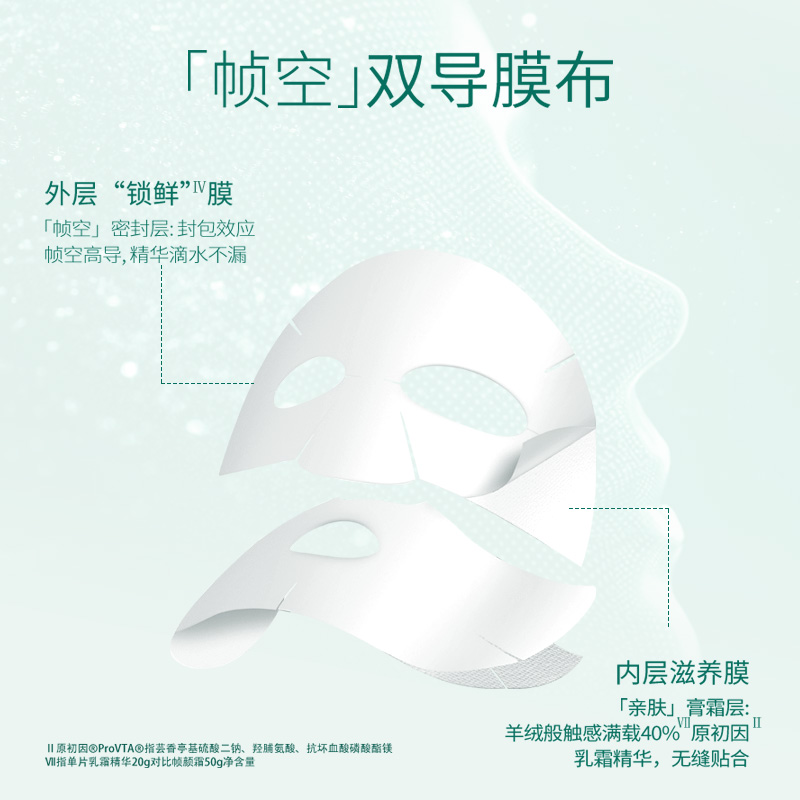 百雀羚旗舰店【新品】百雀羚草本帧颜淡纹修护面膜补水保湿双层分区护理面膜女0