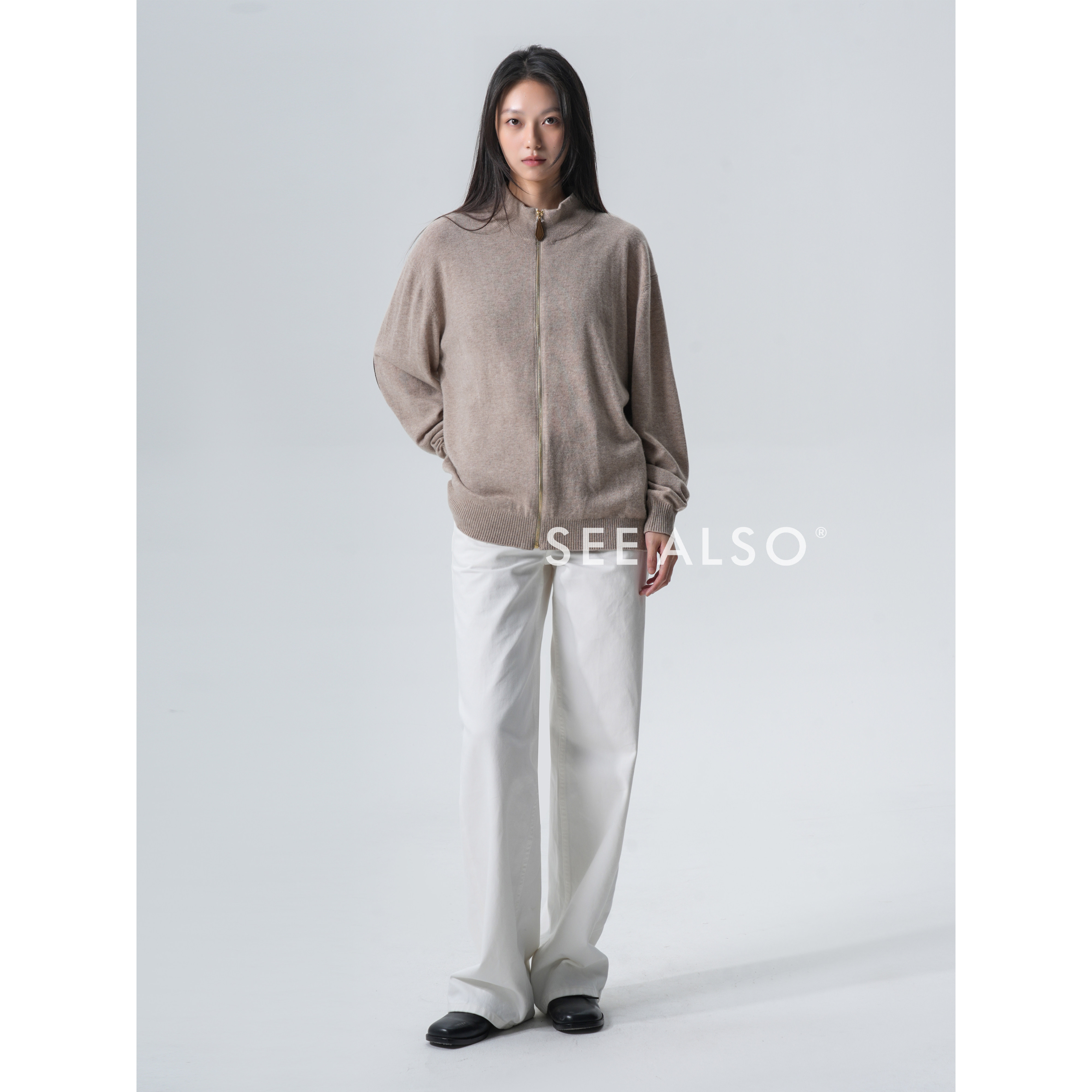 Super Worsted Wool Lapel Genuine Leather Warm Men's