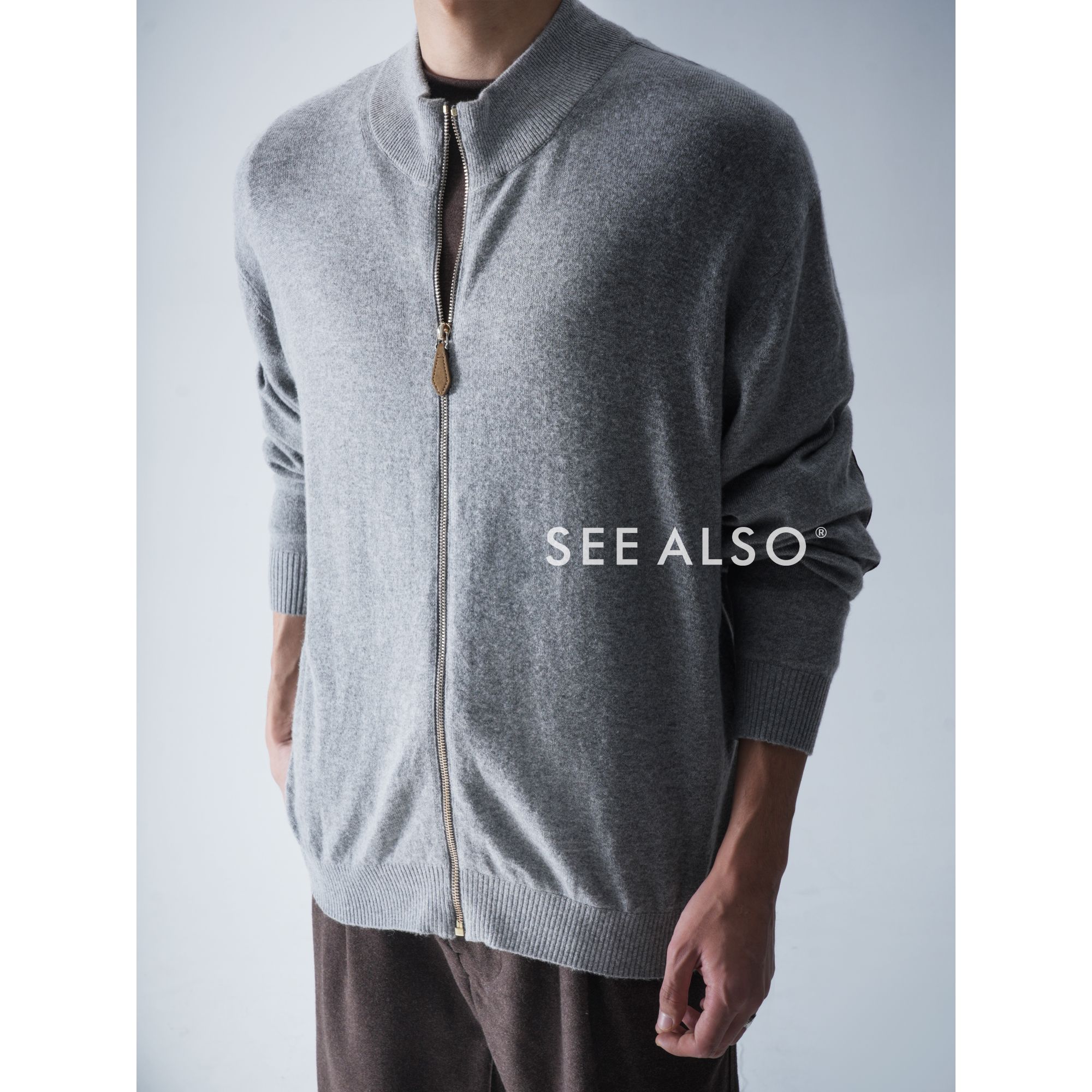Super Worsted Wool Lapel Genuine Leather Warm Men's