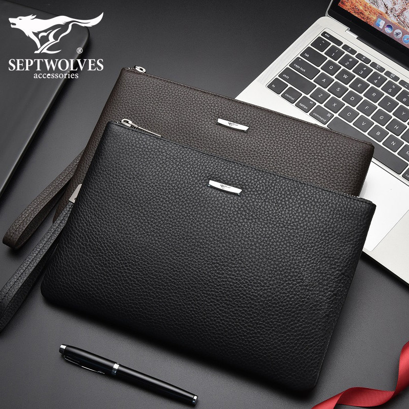 七匹狼真皮2021年新款男士软皮夹包 牵柏箱包钱包