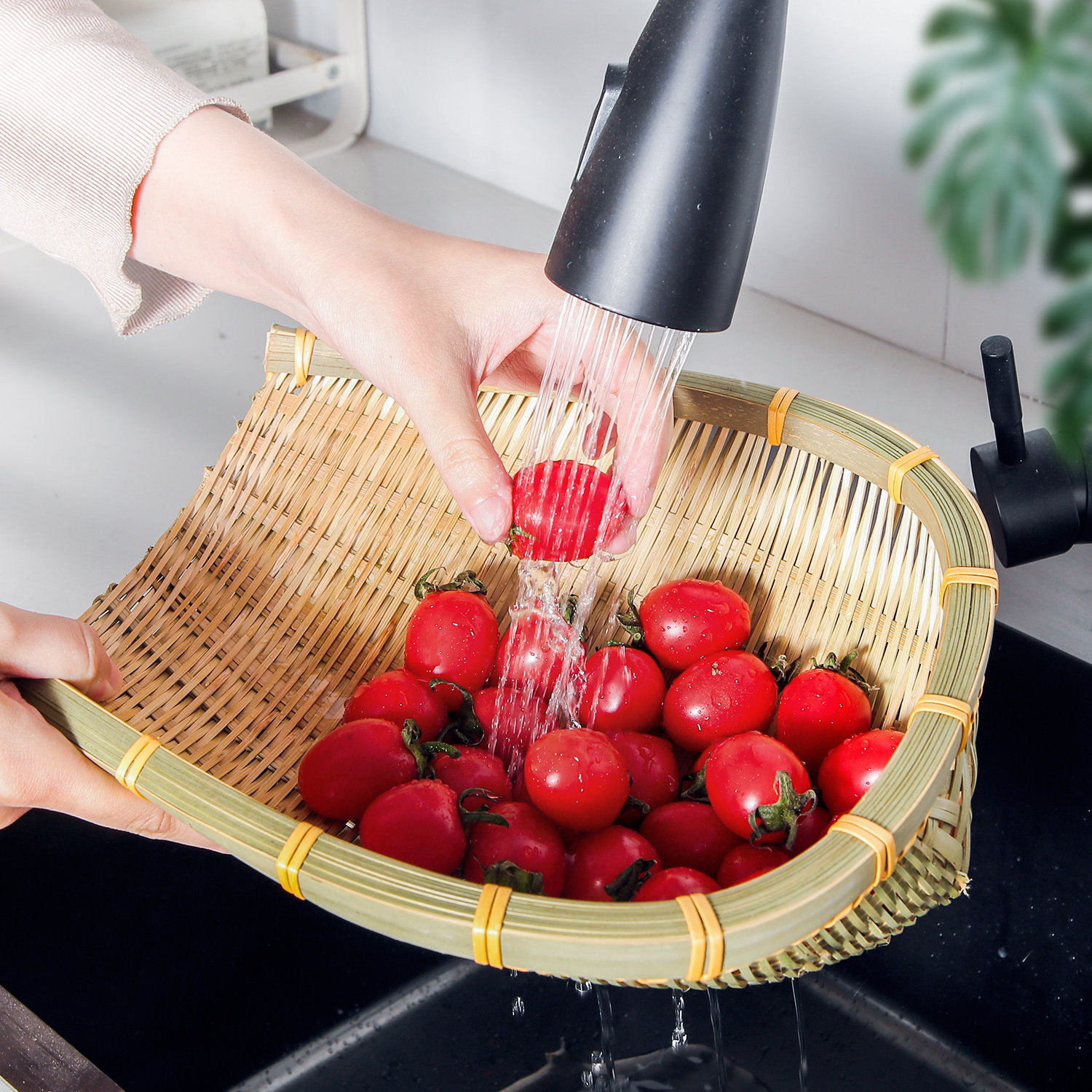 竹编制品竹簸箕编织水果篮点心盘农家用馒头馍筐竹筛子厨房洗菜篮,淘宝优惠券,粉丝福利购,淘宝优惠卷