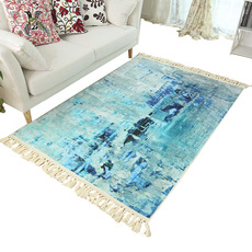 ковер 湛蓝 异域风情地毯拼块地毯客厅卧室民族设计师沙发茶几垫样板房 Blue