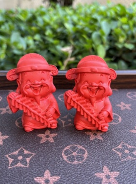 朱砂红色财神爷家用中式摆件文财神乔迁店铺开业礼品送人桌面摆饰
