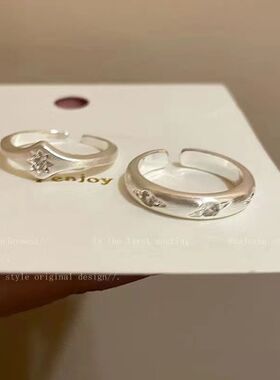 ins风珍珠锆石蝴蝶戒指女小众高级感轻奢情侣对戒气质开口戒批发