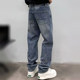 American fashion brand washed distressed small straight jeans