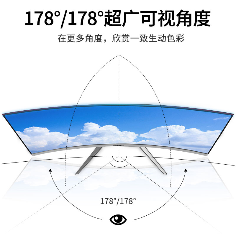 显示器电脑4K 2K电竞22 24 27 32英寸家用办公液晶台式ips曲面屏-图1