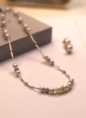 Bonheur 繁星系列中性度假风强光海水真多麻多用项链