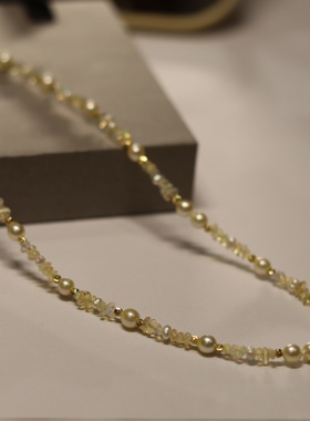 Bonheur-繁花系列羽皇金珍珠项链女欧泊小众高级感锁骨链时尚气质