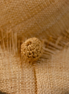 Bonheur【拾星】 手工拉菲草八角草帽复古小众显脸小草编帽