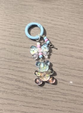 卡通树脂配件小熊渐变色手工制作配饰挂件包包手机壳钥匙扣