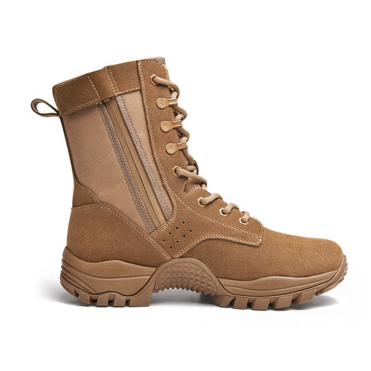 Ультрасветло-коричневые кожаные армейские ботинки Golden Monkey