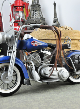 复古铁艺礼物电视柜摩托车模型