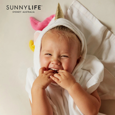 полотенце 澳洲sunnylife儿童浴巾斗篷纯棉带帽男女童夏季吸水速干游泳浴袍