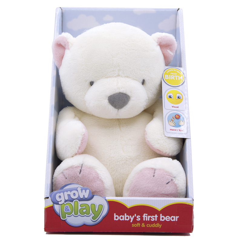 GROW PLAY婴幼儿安抚小熊短毛绒玩具手偶玩偶公仔baby first bear - 图0