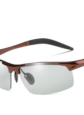 新款变色偏光太阳镜全天候开车