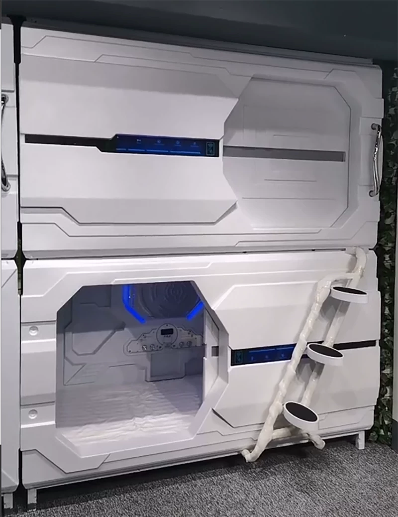 Система Hyundai Simpling Space Series Space Counter Спальное место стильной отельной спальни с двуспальной кроватью в номере отеля и апартаментах
