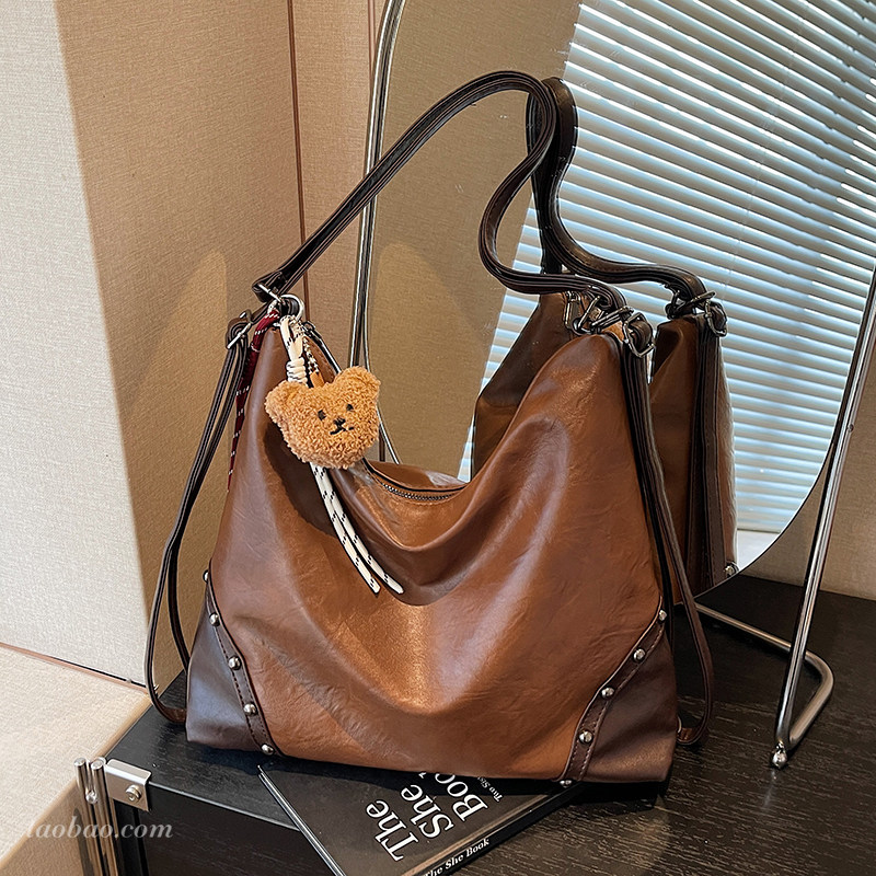 美式复古大容量包包女2026新款通勤百搭单肩斜挎包多用双肩后背包,淘宝优惠券,粉丝福利购,淘宝优惠卷