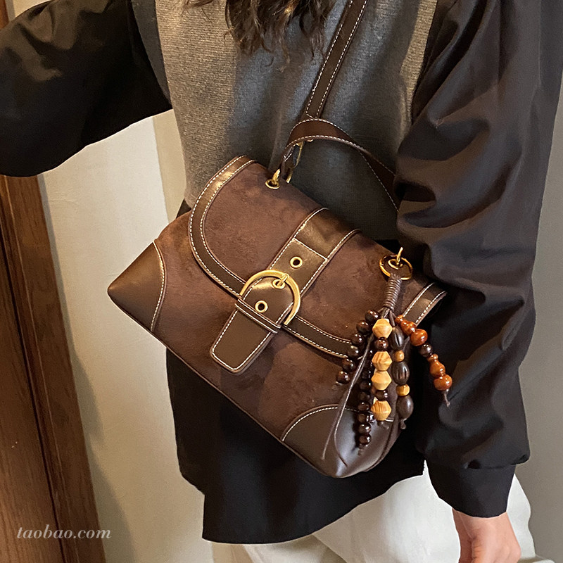 秋冬季复古小包包女2025新款时尚撞色百搭斜挎包超火手提包小拎包,淘宝优惠券,粉丝福利购,淘宝优惠卷