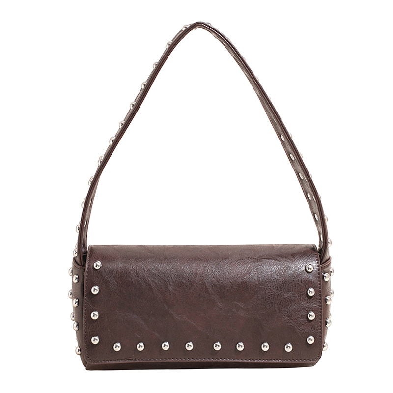 高级感小众铆钉包包女2026新款时尚通勤单肩腋下包手提小拎法棍包,淘宝优惠券,粉丝福利购,淘宝优惠卷