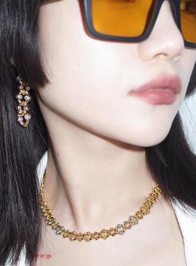 原创镀金欧美中性风情侣链条项链