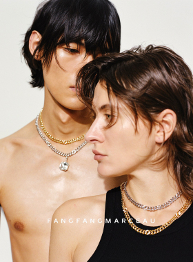 镶钻镀金金宝石吊坠项链