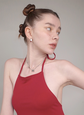 原创设计中性风百搭镀金镶钻项链