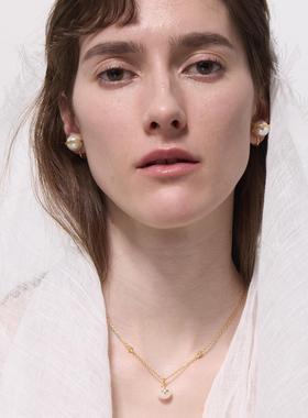 【官方直营】FANGFANGMARCEAU“银河”925银镀白金珍珠十字星项链