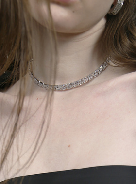 轻奢通勤双排捷克钻choker锁骨链