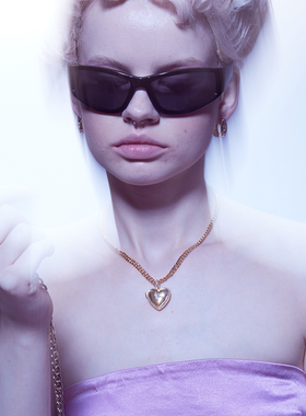 原创设计通用镀金爱心项链