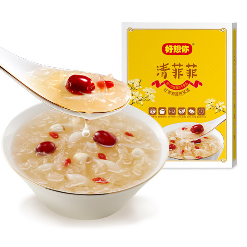 好想你清菲菲礼盒年货红枣湘莲银耳汤冻干364g 冲泡速食方便早餐 - 图0