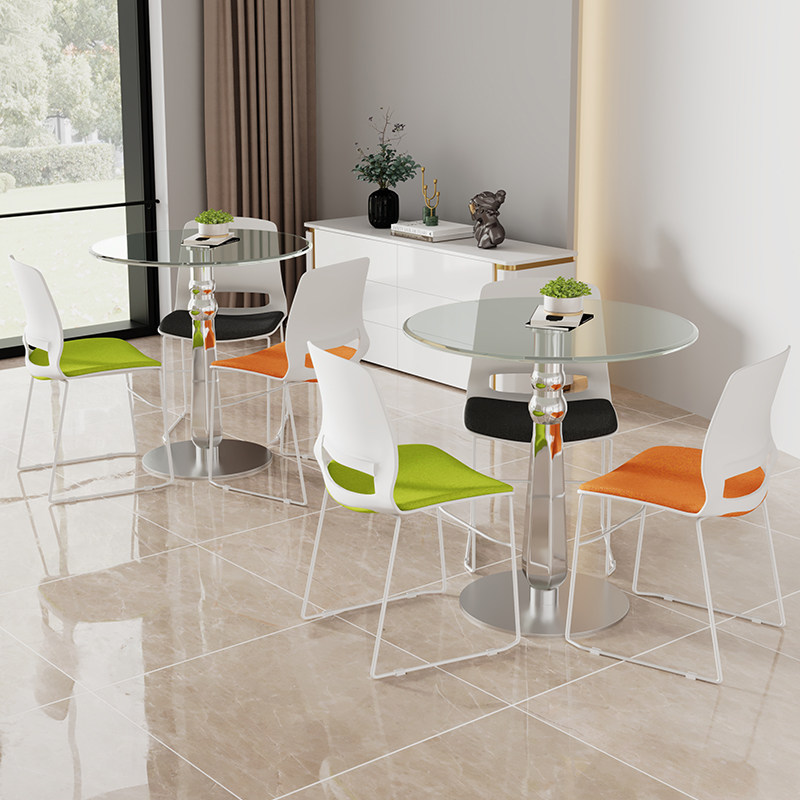 玻璃桌子家用小户型阳台商用接待餐桌洽谈桌椅组合钢化玻璃小圆桌,淘宝优惠券,粉丝福利购,淘宝优惠卷