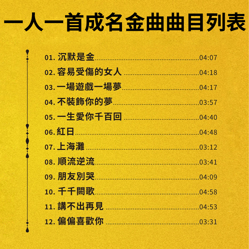 正版一人一首成名曲cd粤语24k黄金母盘直刻无损试音发烧经典老歌 - 图0