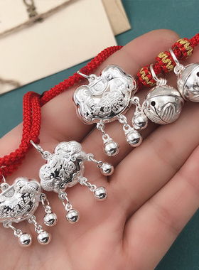 S999纯银锁宠物长命锁手工狗狗猫咪项圈挂饰脖圈颈圈项链小型犬AA