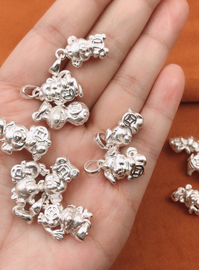 十二生肖吊坠牛本命年儿童纯银